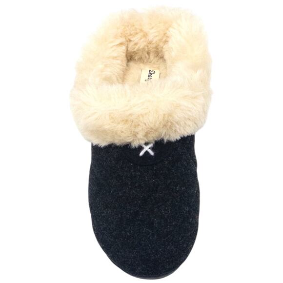 Dearfoams Indoor Outdoor Women's Memory Foam Slippers Quilted Faux Fur Slip On - Picture 7 of 8